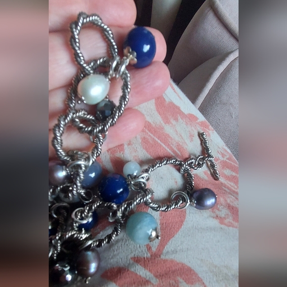 NWT One of a kind Silver and Charms bracelet. 9" - Picture 4 of 6